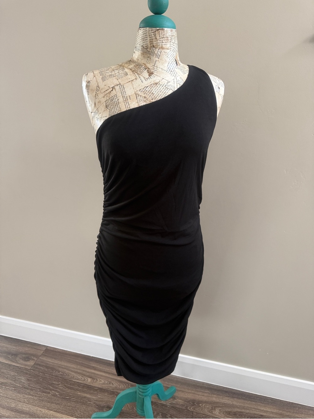 Maurices Black One-Shoulder Ruched Bodycon Dress